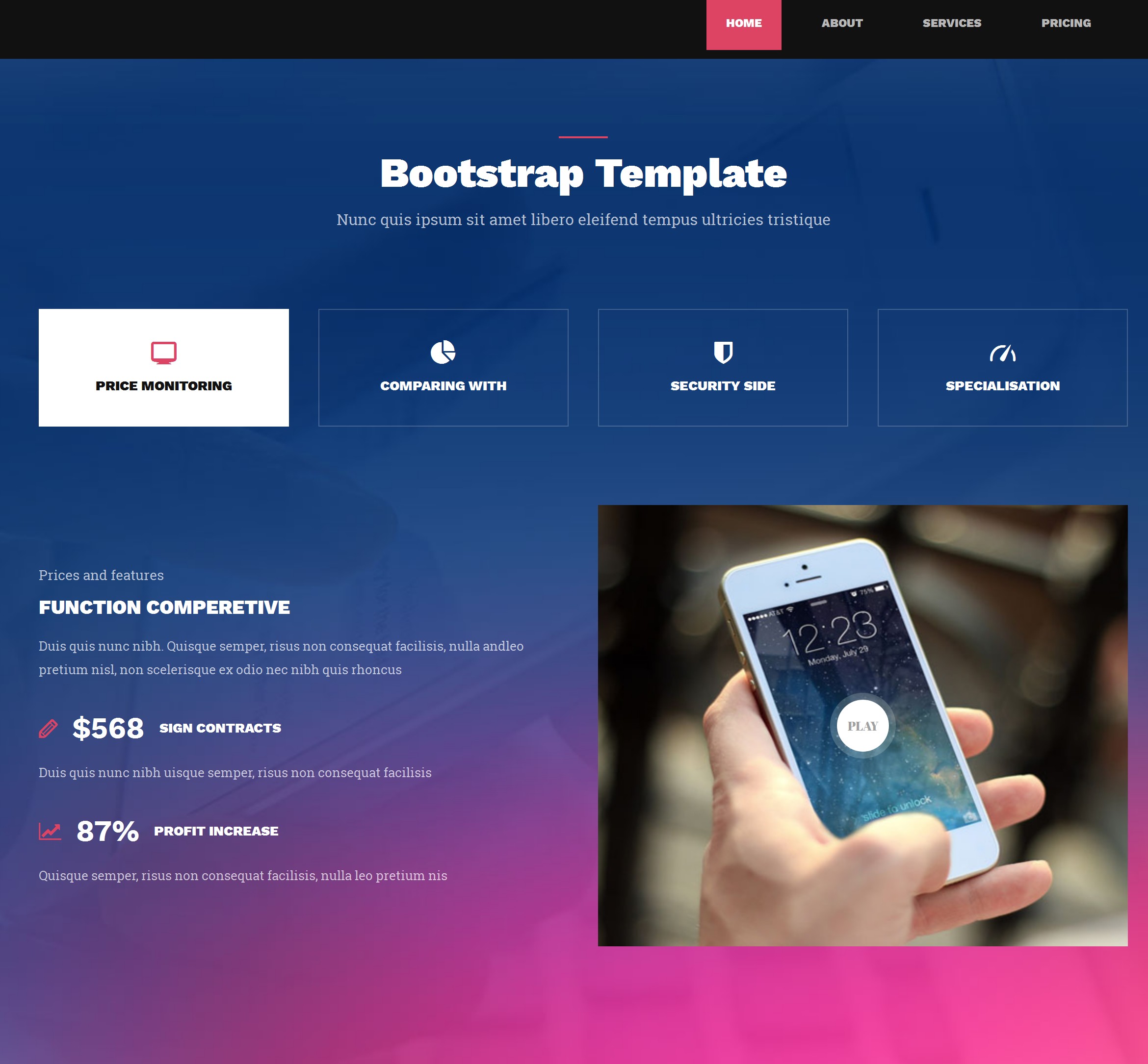 Free Bootstrap Coming Soon Theme