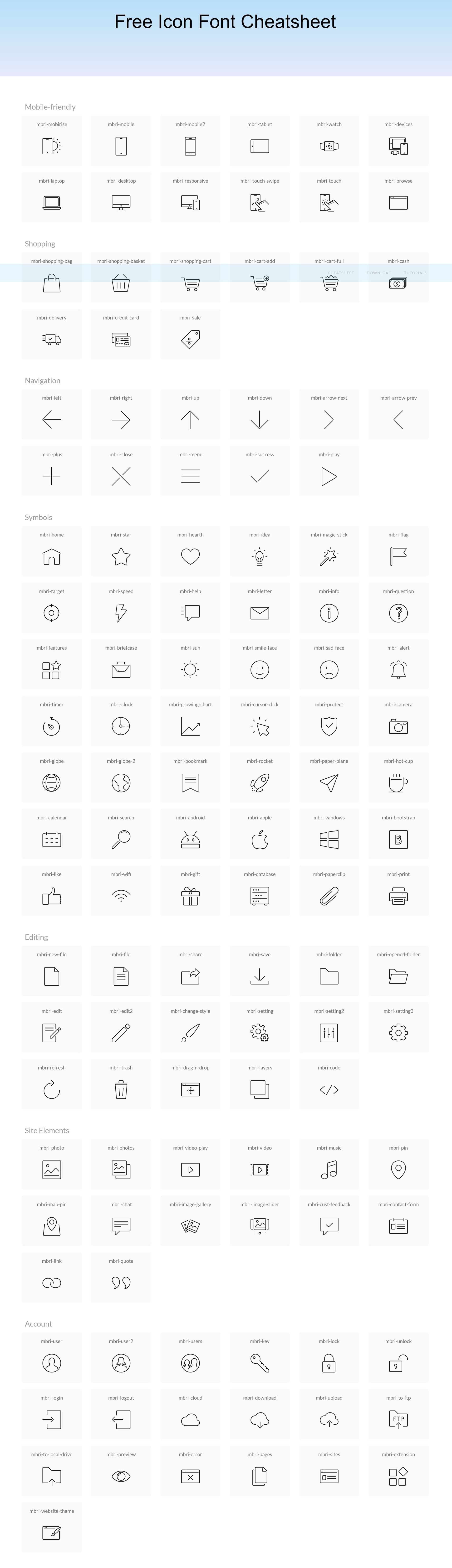 Mobile Icon Fonts