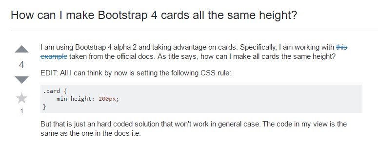 Insights on how can we  set up Bootstrap 4 cards  all the same  height?